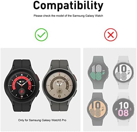 [2 חבילה] מארז מגן התואם ל- Samsung Galaxy Watch 5 Pro 45 ממ אביזרי שעון חכם מכסה TPU רך עמיד בפני כיסוי
